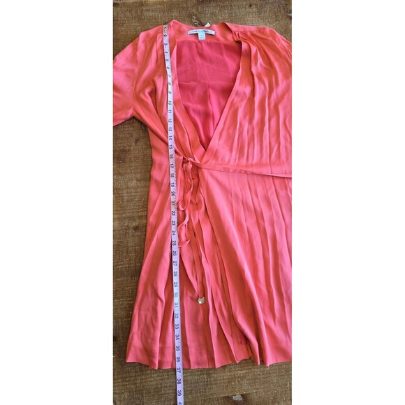 Diane Von Furstenberg coral wrap around Belted dress women's size 10 - Picture 10 of 12